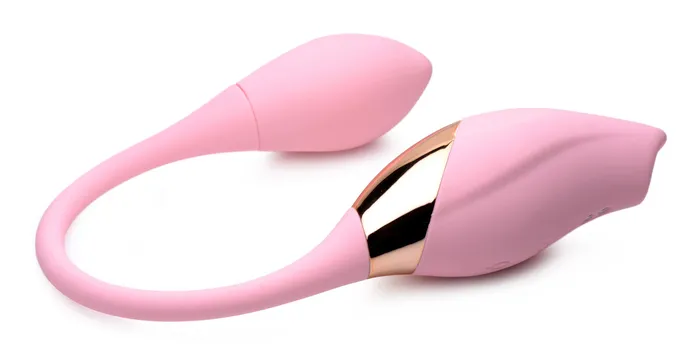 Female Sex Toys XR Brands Shegasm 8x Tandem Plus Silicone Suction Clit Stimulator and Egg