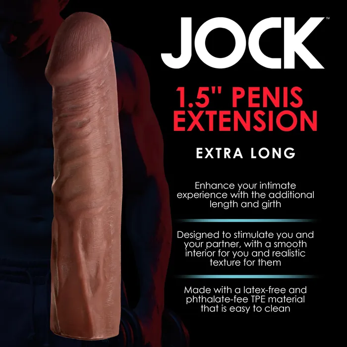 Jock JOCK Extra Long 15 Penis Extension Sleeve Dark Color Male Sex Toys Jock JOCK Extra Long 15 Penis Extension Sleeve Dark Color Male Sex Toys