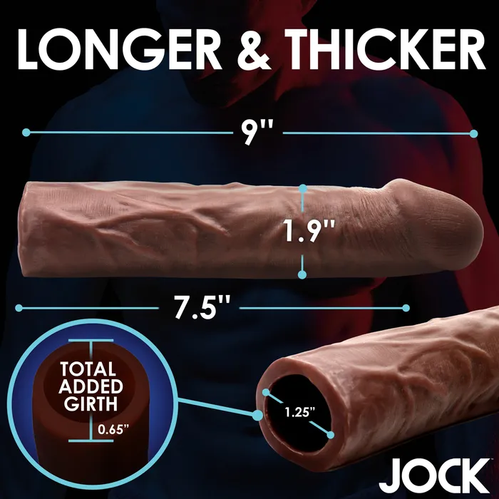Jock JOCK Extra Long 15 Penis Extension Sleeve Dark Color Male Sex Toys Jock JOCK Extra Long 15 Penis Extension Sleeve Dark Color Male Sex Toys