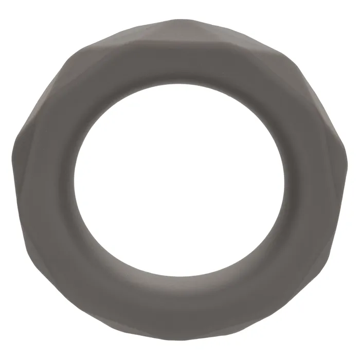 Male Sex Toys CalExotics Alpha Liquid Silicone Prolong Prismatic Ring Gray