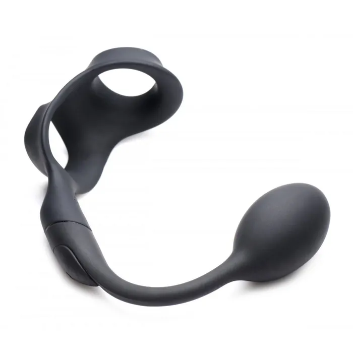 10X PBomb Silicone Cock and Ball Ring with Vibrating Anal Plug Alpha Pro Male Sex Toys