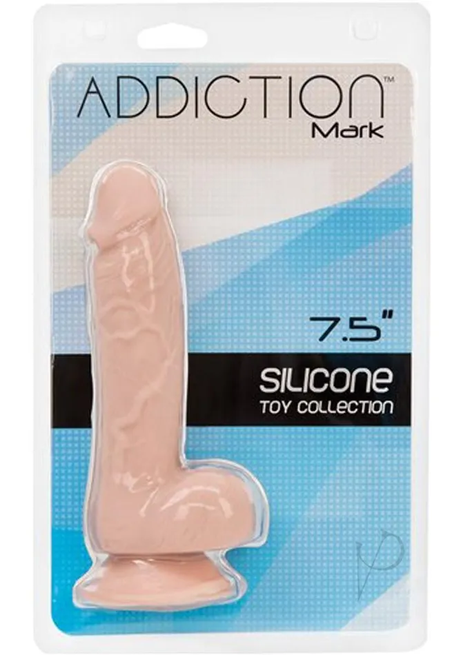 Addiction Toy Collection Mark Silicone Dildo with Balls 75in Vanilla Addiction Dildos Addiction Toy Collection Mark Silicone Dildo with Balls 75in Vanilla Addiction Dildos