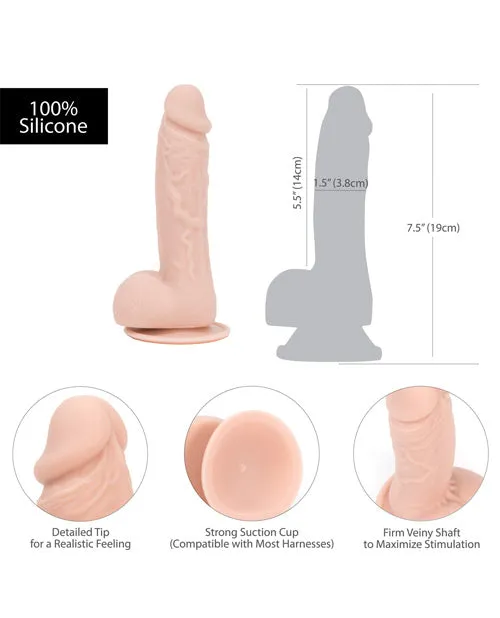 Addiction Toy Collection Mark Silicone Dildo with Balls 75in Vanilla Addiction Dildos
