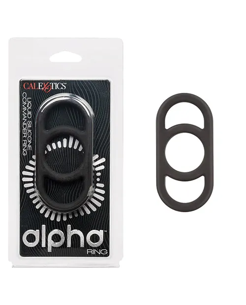 Alpha Liquid Silicone Commander Ring Black Alpha Male Sex Toys
