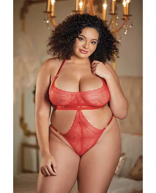 Anal Allure Halter Ouverte Lace Teddy Black QN Allure Anal Allure Halter Ouverte Lace Teddy Black QN Allure