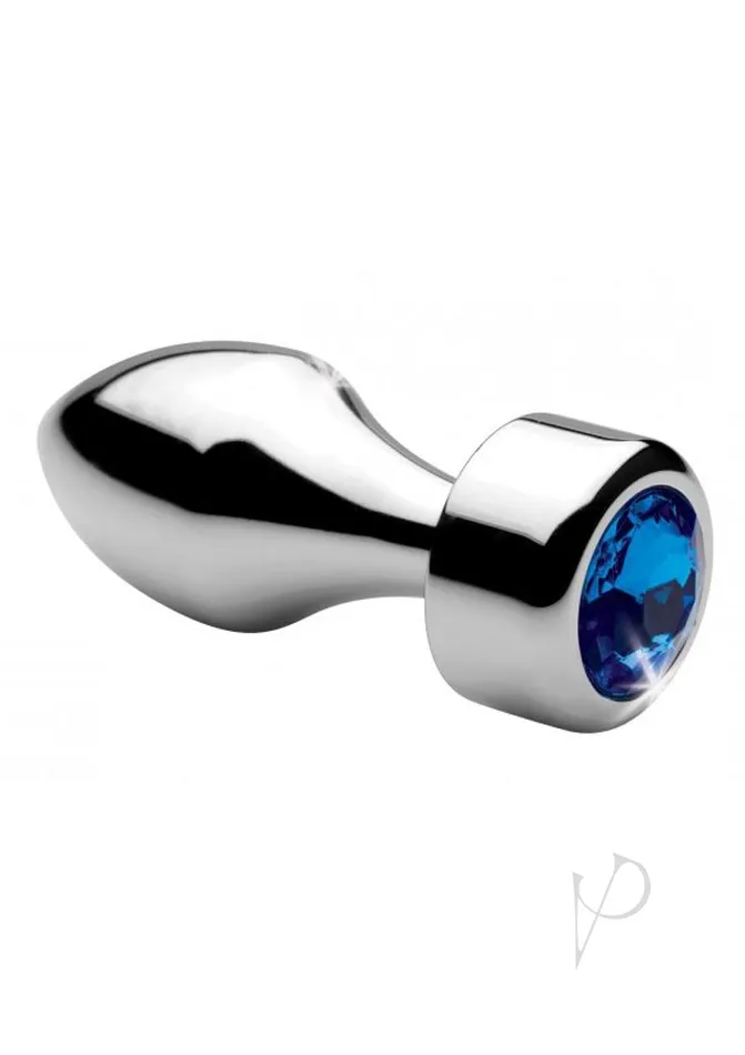Anal Booty Sparks Booty Sparks Weighted Base Aluminum Plug Gem Small Blue
