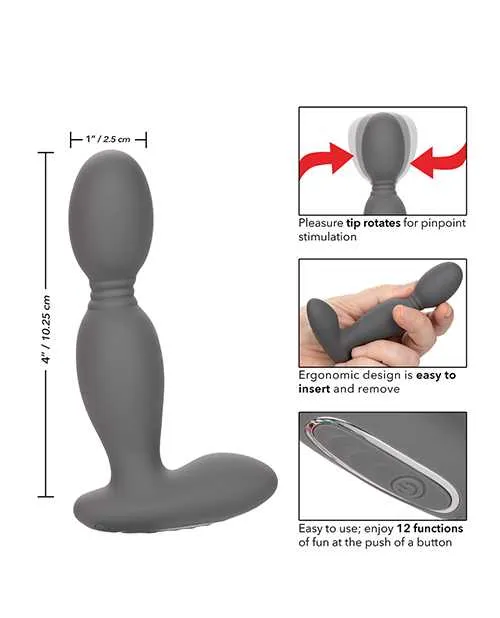Anal Eclipse Rechargeable Silicone Rotator Probe Grey Eclipse