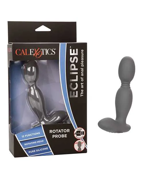 Anal Eclipse Rechargeable Silicone Rotator Probe Grey Eclipse