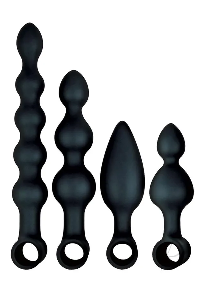 AnalEse Collection Silicone Rechargeable Vibrating Anal Fantasy Kit Set of 5 Black Anal Ese Anal AnalEse Collection Silicone Rechargeable Vibrating Anal Fantasy Kit Set of 5 Black Anal Ese Anal