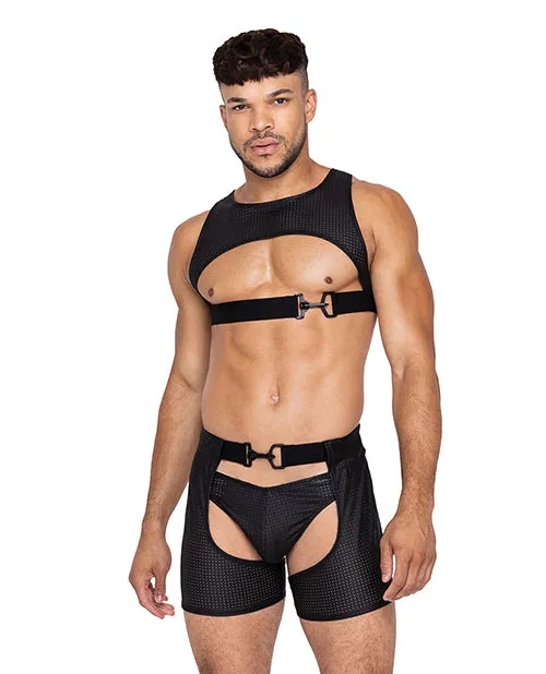 Anal Roma Confidential Master Harness wHook Ring Closure Black SM