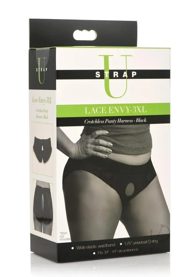 Anal Strap U Lace Envy Black Crotchless Panty Harness XXXLarge Black Strap U Anal Strap U Lace Envy Black Crotchless Panty Harness XXXLarge Black Strap U