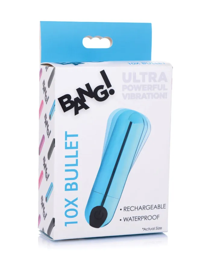 Bang Vibrators Bang 10X Vibrating Metallic Rechargeable Bullet Vibrator Blue