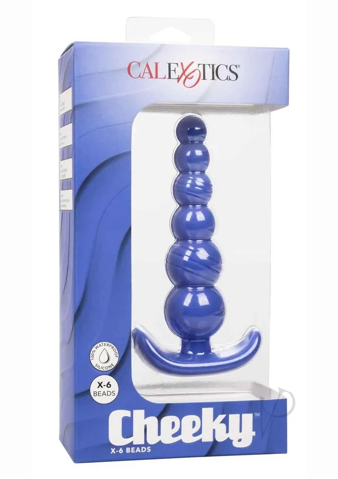 Cheeky Anal Cheeky X6 Beads Silicone Anal Probe Blue