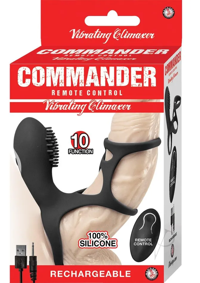 Commander Vibrating Clitoral Stimulating Cock Cage with Remote Control Black Commander Male Sex Toys Commander Vibrating Clitoral Stimulating Cock Cage with Remote Control Black Commander Male Sex Toys