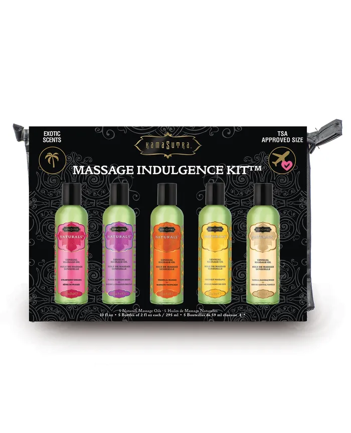 Couples Gift Sets And Travel Kits Kama Sutra Massage Indulgence Kit 2oz 5 Bottles