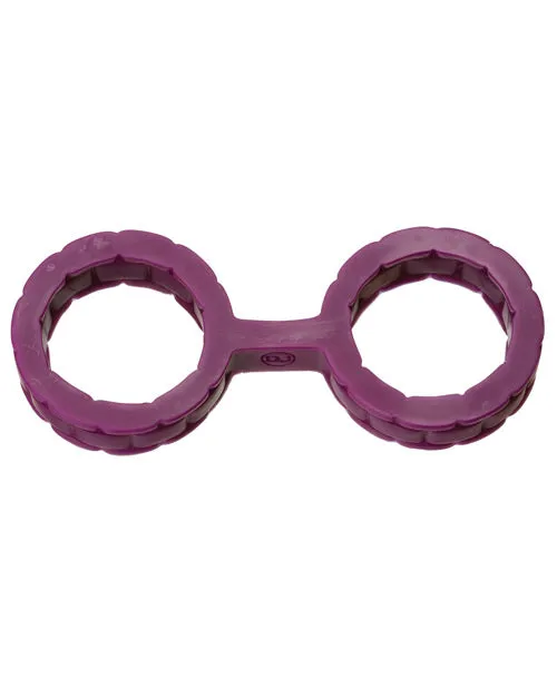 Couples Japanese Bondage Silicone Cuffs Small Purple Doc Johnson