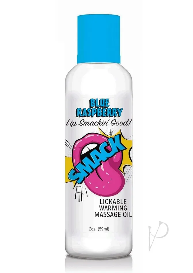 Couples Smack Smack Lickable Massage Oil 2oz Blue Raspberry