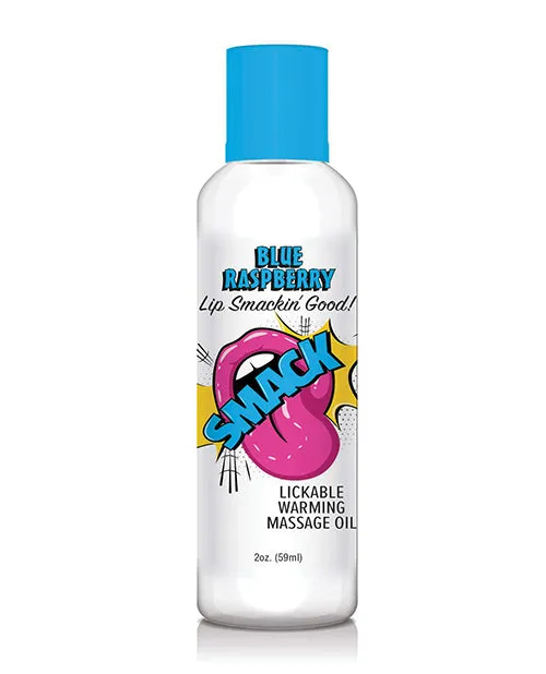 Couples Smack Smack Lickable Massage Oil 2oz Blue Raspberry Couples Smack Smack Lickable Massage Oil 2oz Blue Raspberry