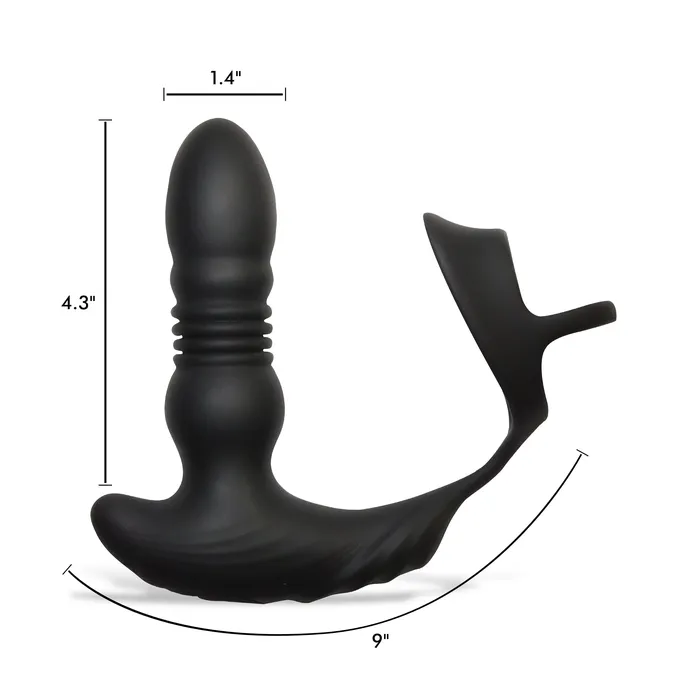 Couples Thunderplugs Thrusting Vibrator with Cock and Ball Ring and Remote