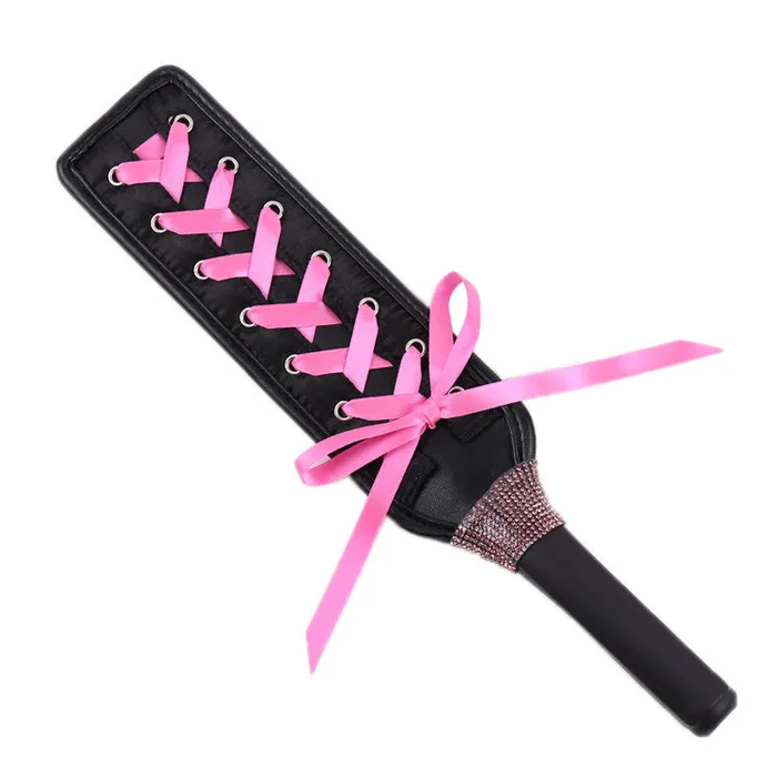 Couples Wild Night Fantasies Ribbon Corset Lace Up Leather Spanking Paddle