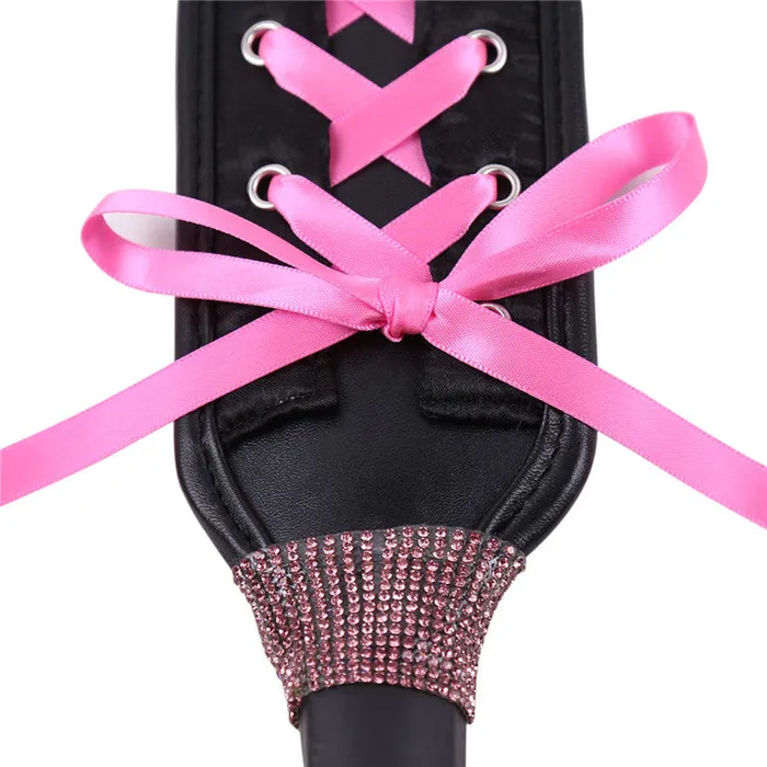 Couples Wild Night Fantasies Ribbon Corset Lace Up Leather Spanking Paddle