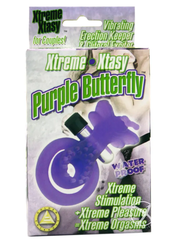 Couples Xtreme Xtasy Purple Butterfly Vibrating Cock Ring Xtreme Xtasy