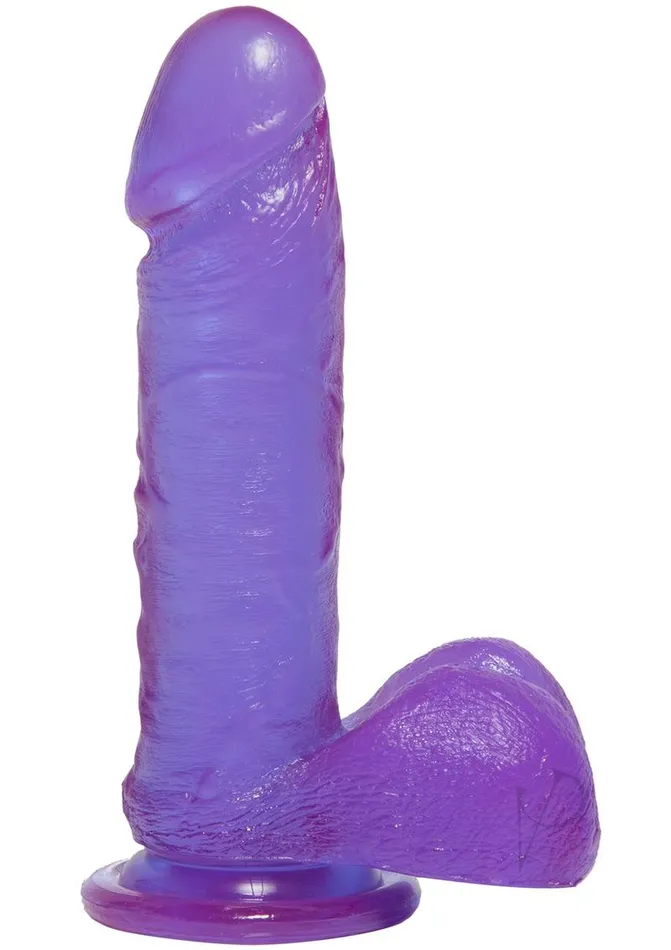 Crystal Jellies Dildo with Balls 7in Purple Crystal Jellies Dildos Crystal Jellies Dildo with Balls 7in Purple Crystal Jellies Dildos
