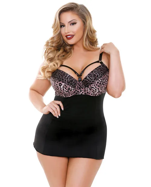 Curve By Fantasy Lingerie Vibrators Curve Nene Cutout Molded Leopard Print Chemise wGString Rose Leopard 3X4X Curve By Fantasy Lingerie Vibrators Curve Nene Cutout Molded Leopard Print Chemise wGString Rose Leopard 3X4X