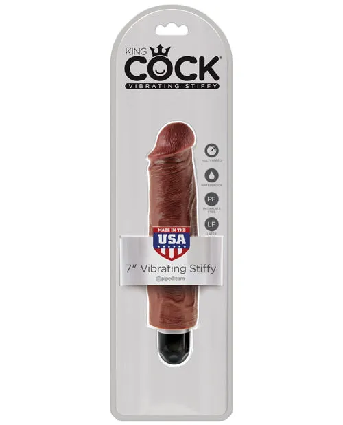 Dildos King Cock King Cock Vibrating Stiffy Dildo 7in Chocolate