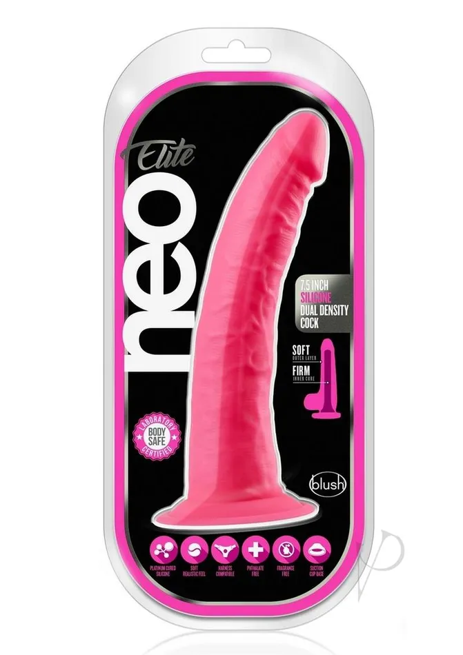 Dildos Neo Elite Neo Elite Silicone Dual Density Dildo 75in Neon Pink