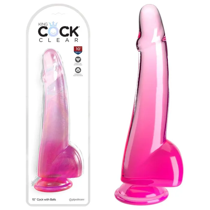 Dildos Pipedream King Cock 10 Inch Dildo with Balls Pink