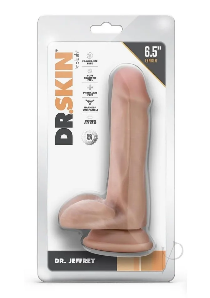 Dr Skin Silver Collection Dr Jeffrey Dildo with Balls and Suction Cup 65in Vanilla Dr Skin Dildos Dr Skin Silver Collection Dr Jeffrey Dildo with Balls and Suction Cup 65in Vanilla Dr Skin Dildos