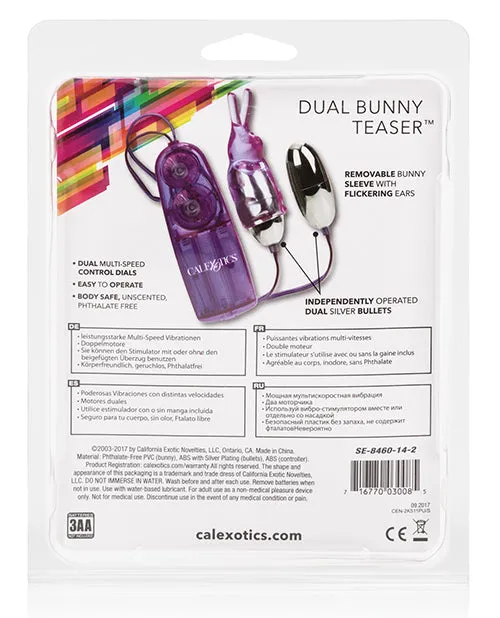 Dual Bunny Teaser Bullet with Wired Remote Control Purple Bullets Female Sex Toys Dual Bunny Teaser Bullet with Wired Remote Control Purple Bullets Female Sex Toys