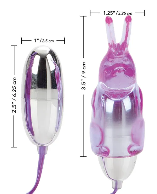 Dual Bunny Teaser Bullet with Wired Remote Control Purple Bullets Female Sex Toys Dual Bunny Teaser Bullet with Wired Remote Control Purple Bullets Female Sex Toys