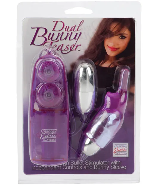 Dual Bunny Teaser Bullet with Wired Remote Control Purple Bullets Female Sex Toys Dual Bunny Teaser Bullet with Wired Remote Control Purple Bullets Female Sex Toys