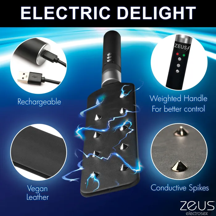 Estim Spiked Paddle Zeus Electrosex Vibrators