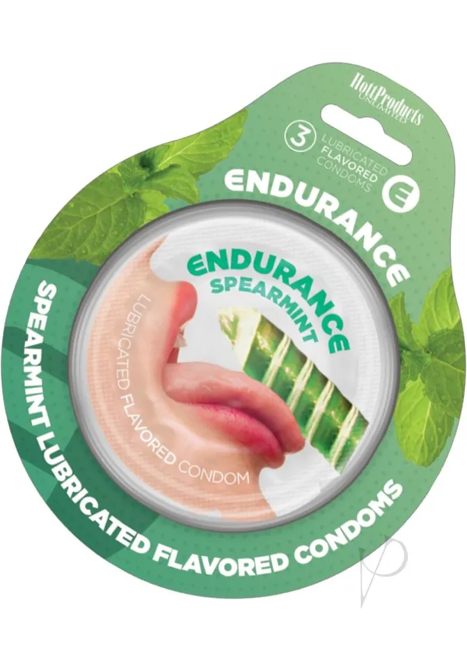 Endurance Condom Enhancers Lubricated Flavored Endurance Condoms 3 Per Pack Spearmint Endurance Condom Enhancers Lubricated Flavored Endurance Condoms 3 Per Pack Spearmint
