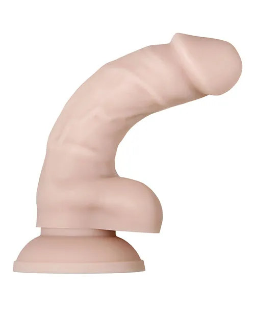 Evolved Real Supple Poseable Silicone Dildo with Balls 6in Vanilla Dildos