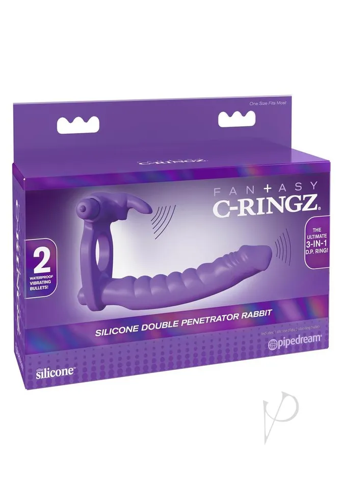 Fantasy C Ringz Couples Fantasy CRingz Silicone Double Penetrator Rabbit Cock Ring Purple Fantasy C Ringz Couples Fantasy CRingz Silicone Double Penetrator Rabbit Cock Ring Purple