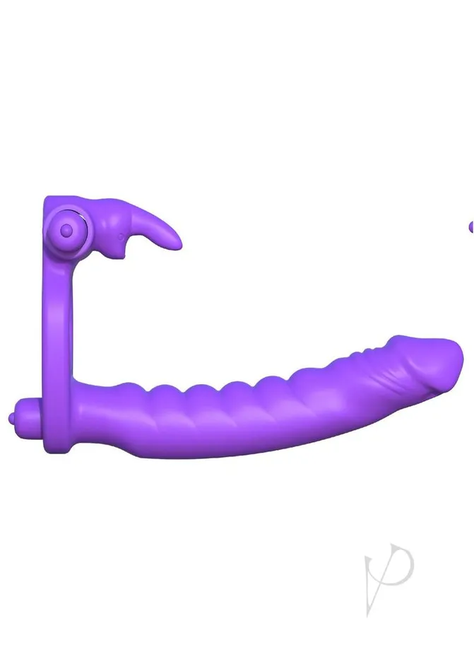 Fantasy C Ringz Couples Fantasy CRingz Silicone Double Penetrator Rabbit Cock Ring Purple