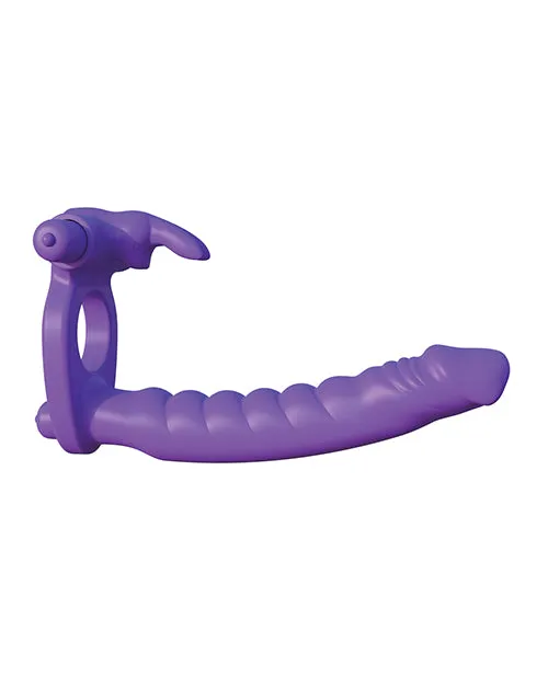 Fantasy C Ringz Couples Fantasy CRingz Silicone Double Penetrator Rabbit Cock Ring Purple