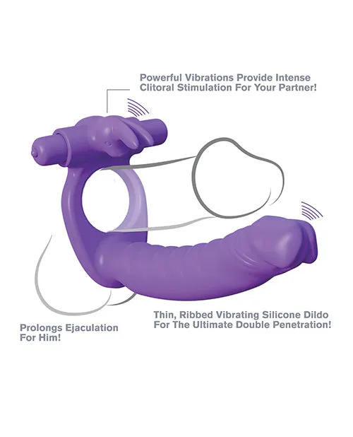 Fantasy C Ringz Couples Fantasy CRingz Silicone Double Penetrator Rabbit Cock Ring Purple