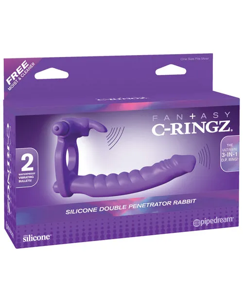 Fantasy C Ringz Couples Fantasy CRingz Silicone Double Penetrator Rabbit Cock Ring Purple