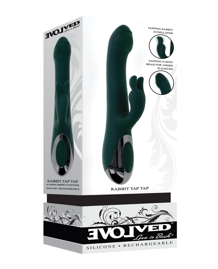 Female Sex Toys Evolved Rabbit Tap Tap Rechargeable Silicone Dual Vibrator Green Female Sex Toys Evolved Rabbit Tap Tap Rechargeable Silicone Dual Vibrator Green