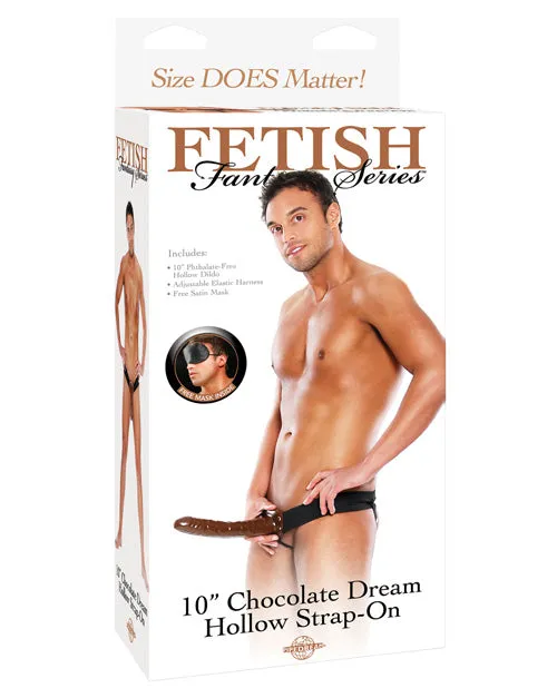Female Sex Toys Fetish Fantasy Series Fetish Fantasy Series Chocolate Dream Hollow StrapOn Dildo 10in Chocolate