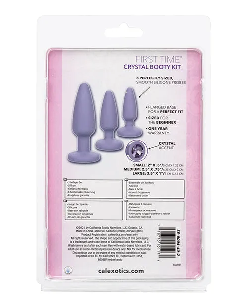 Female Sex Toys First Time First Time Crystal Booty Kit Silicone Butt Plugs 3 piece Purple