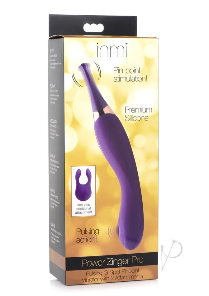 Female Sex Toys Inmi Inmi Power Zinger Pro Pulsing GSpot Silicone Rechargeable Pinpoint Vibrator with Interchangeable Tips Purple Female Sex Toys Inmi Inmi Power Zinger Pro Pulsing GSpot Silicone Rechargeable Pinpoint Vibrator with Interchangeable Tips Purple