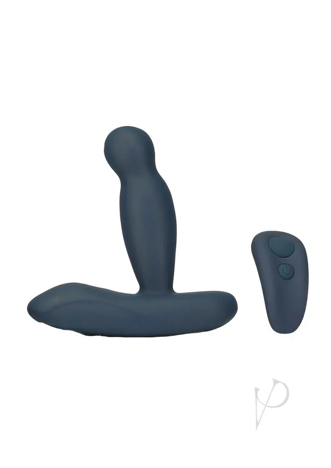 Female Sex Toys Lux Active LUX Active Revolve Silicone Rechargeable Rotating and Vibrating Anal Massager with Remote Control Navy
