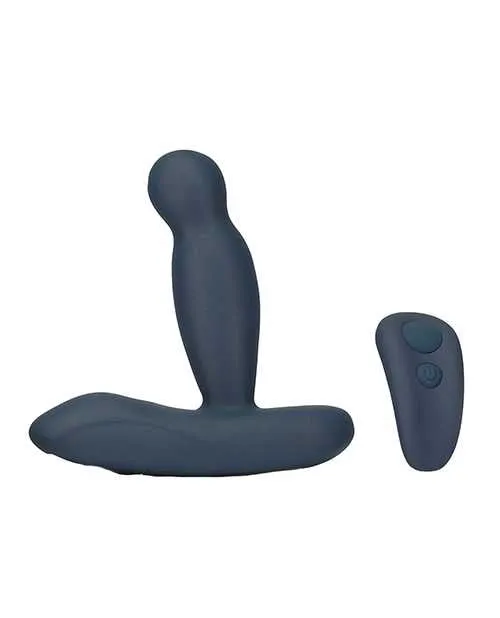 Female Sex Toys Lux Active LUX Active Revolve Silicone Rechargeable Rotating and Vibrating Anal Massager with Remote Control Navy