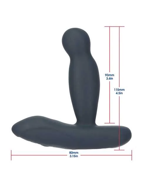 Female Sex Toys Lux Active LUX Active Revolve Silicone Rechargeable Rotating and Vibrating Anal Massager with Remote Control Navy